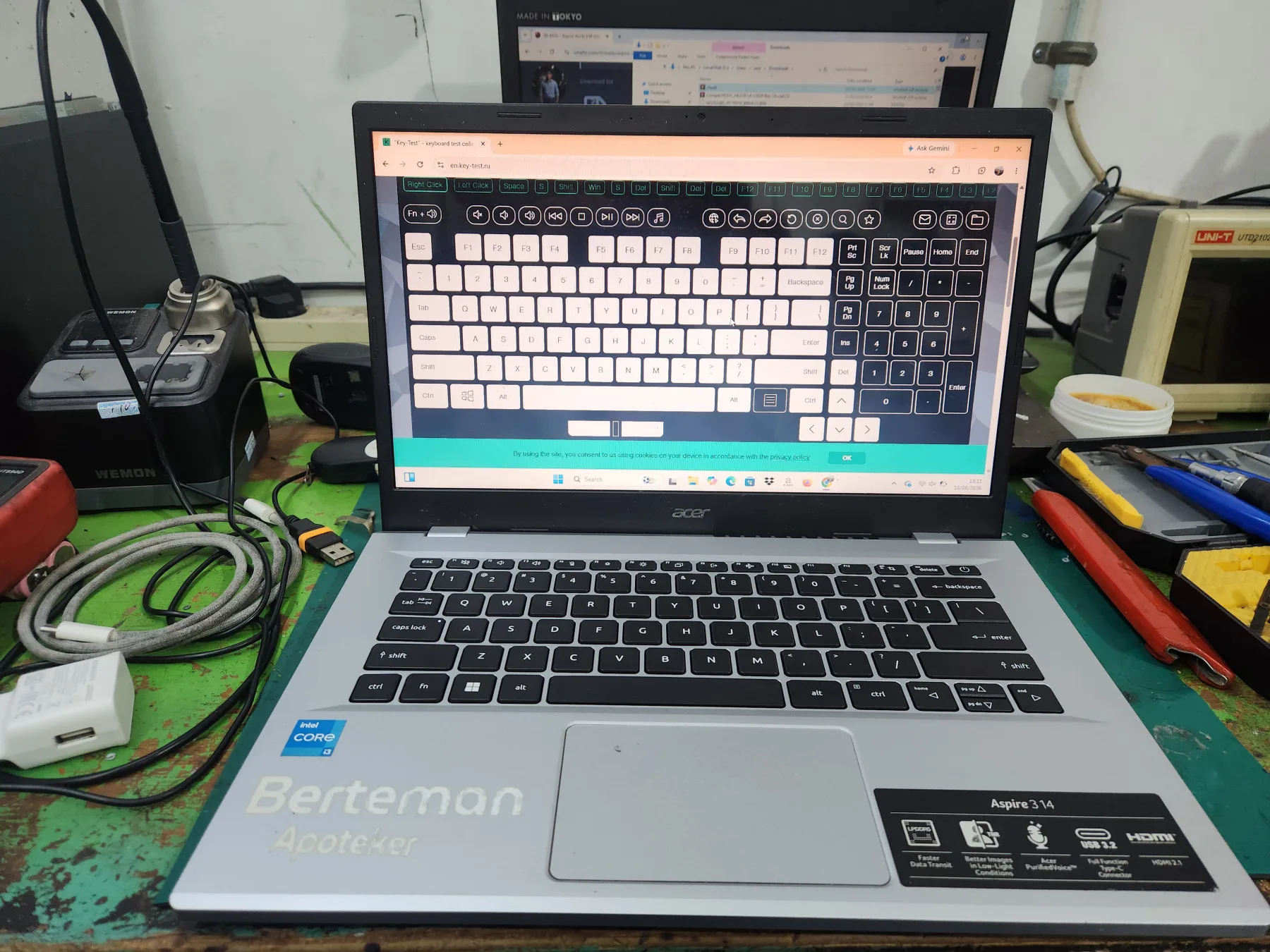 Hasil service Service Keyboard Acer acer a314 di Godean 1 foto 1