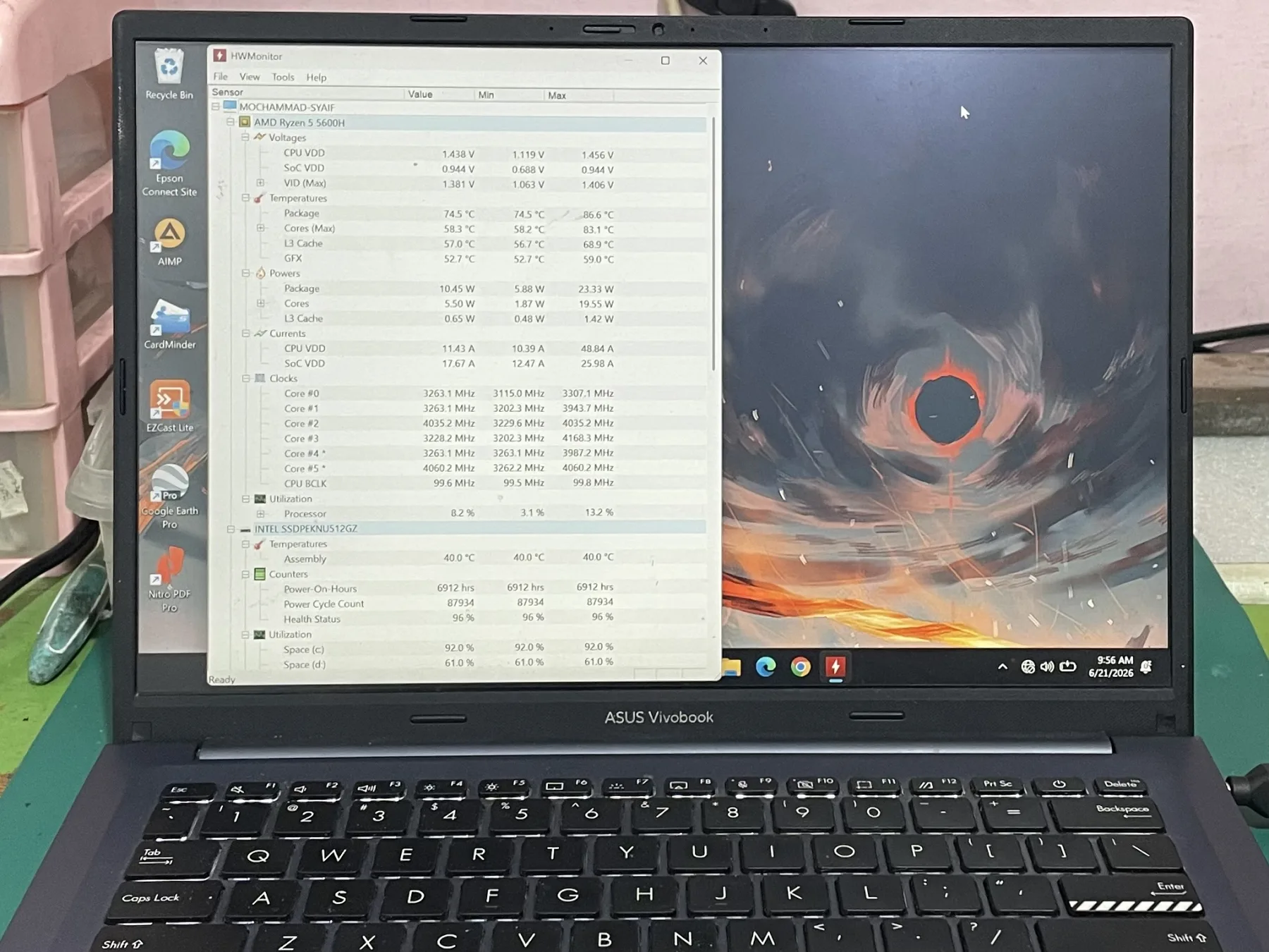 Kondisi sebelum service Service Ringan Lainnya Asus Vivobook M1403Q di Godean 1 foto 1